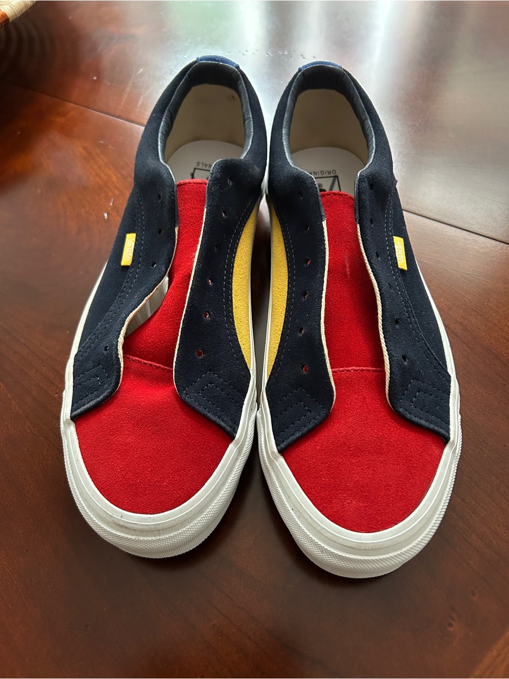Vans Slip-On Sneakers in Red, Navy & Yellow